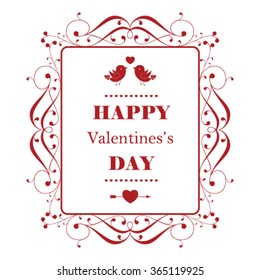 Vector Happy Valentine's Day card design. I Love You.