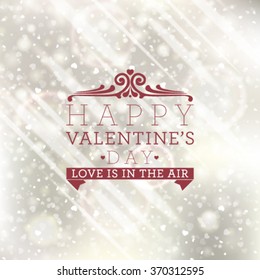 Vector Happy Valentine's Day card design. I Love You.