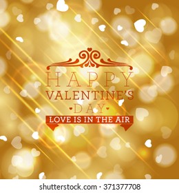 Vector Happy Valentine's Day card design. I Love You.