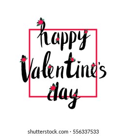 Vector Happy Valentines Day Card With Lettering