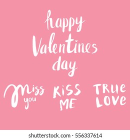 Vector Happy Valentines Day Card With Lettering