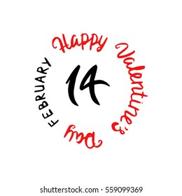 Vector Happy Valentines Day Card With Lettering