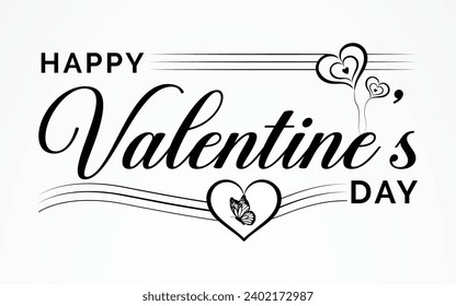 Vector Happy valentines day tarjeta de San Valentín creativa con letras.
