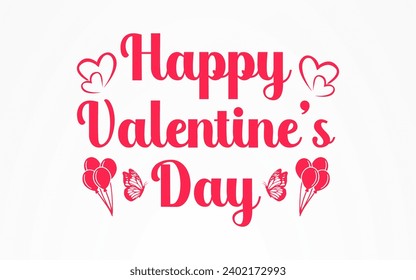 Vector Happy valentines day creative lettering valentine card.