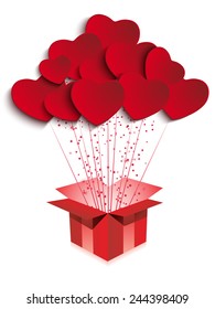 Vector - Happy Valentine's Day  Gift with Hearts