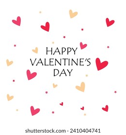 Vector happy valentines day greeting wishes decorative paper hearts card