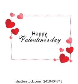 Vector happy valentines day greeting wishes decorative paper hearts card