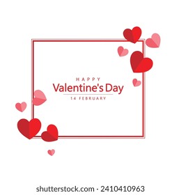 Vector happy valentines day greeting wishes decorative paper hearts card