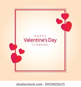 Vector happy valentines day greeting wishes decorative paper hearts card