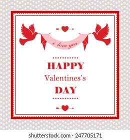 Vector Happy Valentine's day greeting card. Perfect as invitation or announcement.