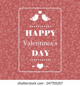 Vector Happy Valentine's day greeting card. Perfect as invitation or announcement.