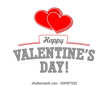  Vector Happy Valentine`s Day Heart white Background