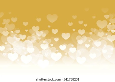 Vector of Happy Valentines Day with heart and gold background design.