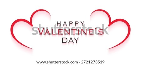 Vector Happy Valentine's Day With Hearts Banner Background