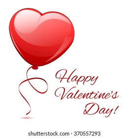 Vector Happy Valentines Day icon with red balloon