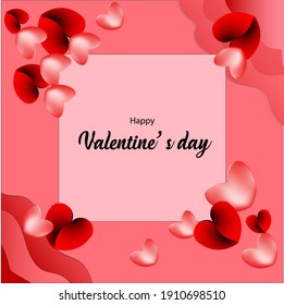 Vector happy valentine's day instagram banner