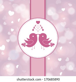 Vector Happy Valentine's Day invitation card. I Love You. 