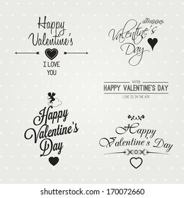 Vector, Happy valentines day labels set for card design