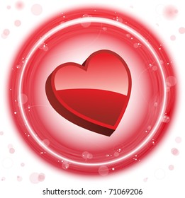 Vector - Happy Valentine's Day Neon Heart Bubbles Background