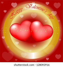 Vector "Happy Valentines Day" red background