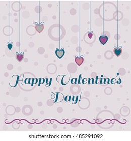 Vector Happy Valentine's Day romantic card. For greetings, invitations and more.