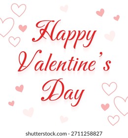 Vector Happy Valentine's Day Text With Hearts
