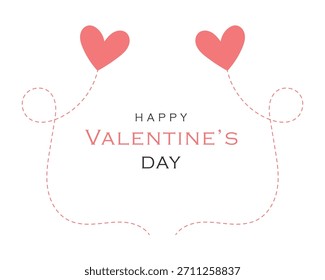 Vector Happy Valentine's Day Text With Hearts