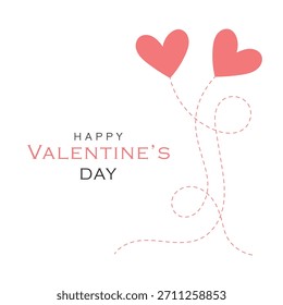 Vector Feliz Día de San Valentín Texto con corazones
