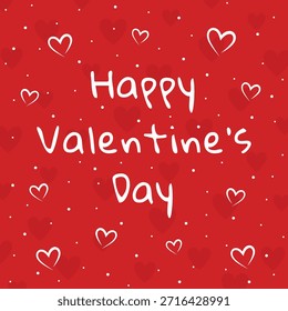 Vector Happy Valentine's Day Text With Hearts