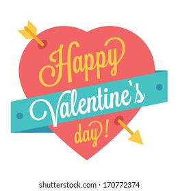 Vector Happy Valentine's Day Trendy Illustration