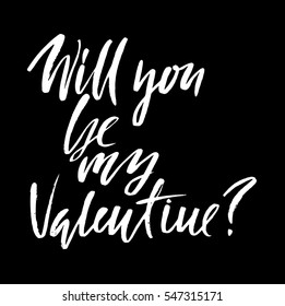 Vector Happy Valentine's Day Vintage Card. Will you Be My Valentine Lettering.
