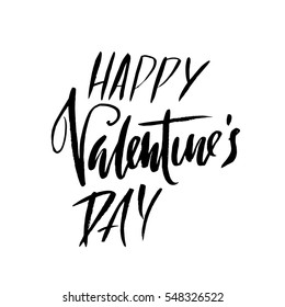 Vector Happy Valentines Day Vintage Card With Lettering