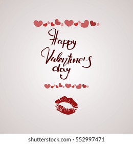 Vector Happy Valentines Day Vintage Card With Lettering