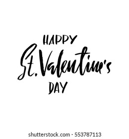 Vector Happy Valentines Day Vintage Card With Lettering.