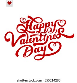 Vector Happy Valentines Day Vintage Card With Lettering