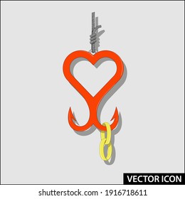 vector happy wedding badge hooked