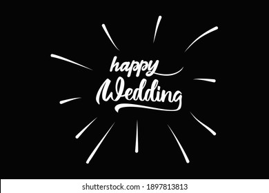 Vector happy wedding greeting eps 10