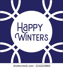 Vector Happy winters blue poster, card, banner template
