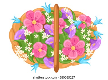 Vector Happy women's day. Beautiful wedding bouquet isolated White background. Vector illustration.
