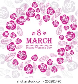 Vector Happy Women's Day greeting card.