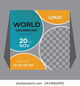Vector happy world children's day world children's day social media post design