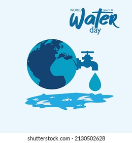 Vector Happy world water day. Illustration with simple and elegant design