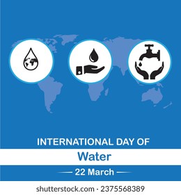 Vector Happy world water day. Illustration with simple and elegant design