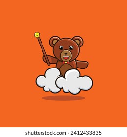 Vector hapyy bear simple mascot