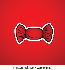 Vector Hard candy icon sticker design for christmas festival decoration
