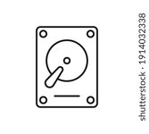 Vector hard drive disk, HDD flat color line icon.