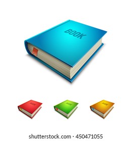 Vector hardcover book icon set.