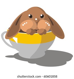 Vector. Hare in cup in color 08