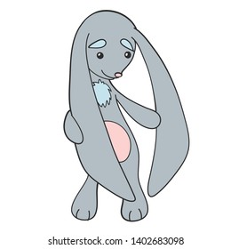 vector hare easter happy drawing