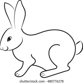 vector of hare outline